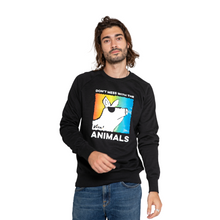 90s Don’t Mess With The Animals Unisex Raglan Sweatshirt - Black Viva! Shop