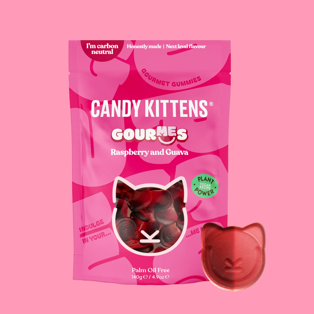 Candy Kittens Raspberry and Guava Gourmet Sweets Sharing Bag 140g