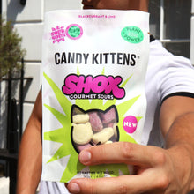 SALE (Best Before 13/09/2025) - Candy Kittens Shox Gourmet Sours Blackcurrant & Lime Sweets Sharing Bag 140g
