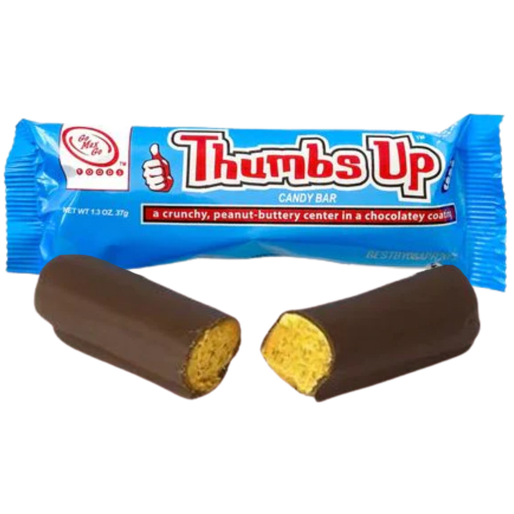Go Max Go Thumbs Up Vegan Chocolate Coated Peanut Centre Candy Bar 37g Viva! Shop