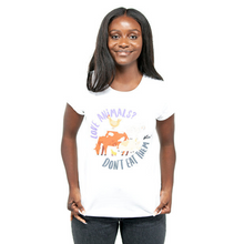 Love Animals Don’t Eat Them Women's Rolled Sleeve Tee - White Viva! Shop
