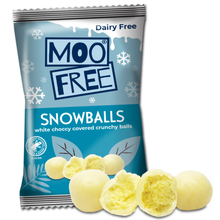 Moo Free White Chocolate Covered Crunchy Snowballs 35g