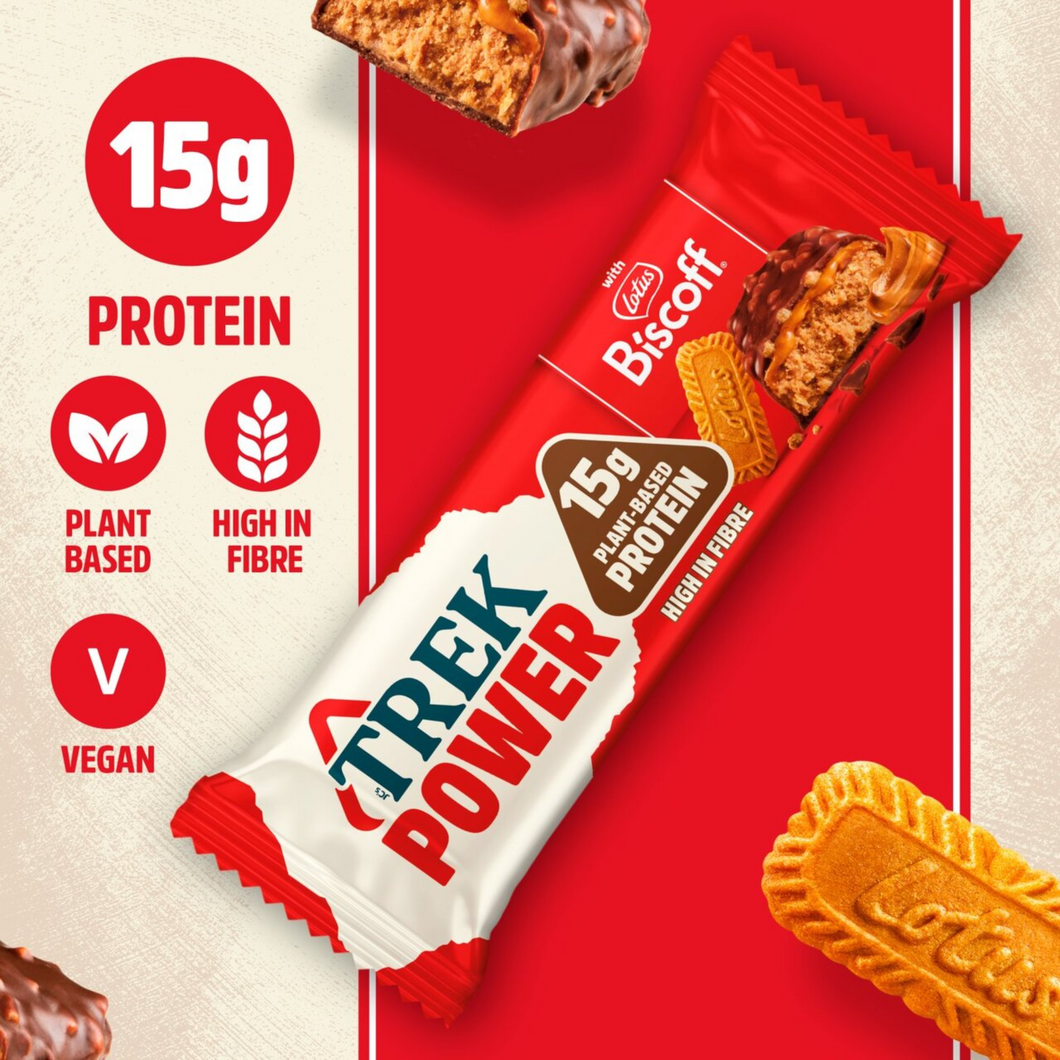 Trek Power Lotus Biscoff Chocolate Protein Bar 55g