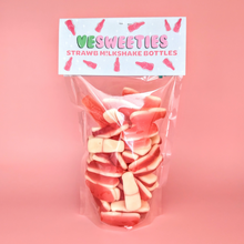 Vesweeties Vegan Strawberry M!lkshake Bottles Bag 350g Viva! Shop