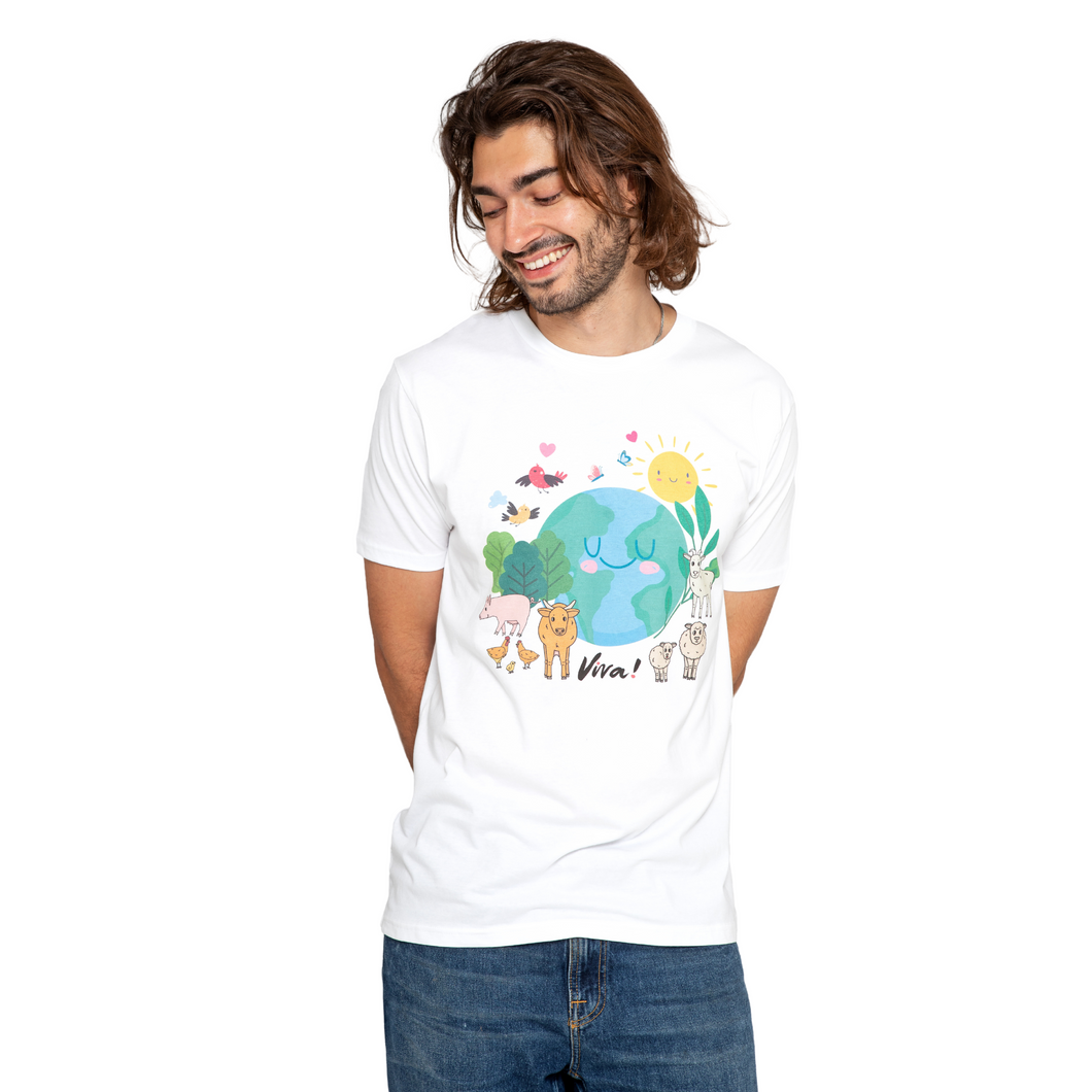 Viva! Happy Planet Festival Unisex Classic Jersey Tee - White Viva! Shop