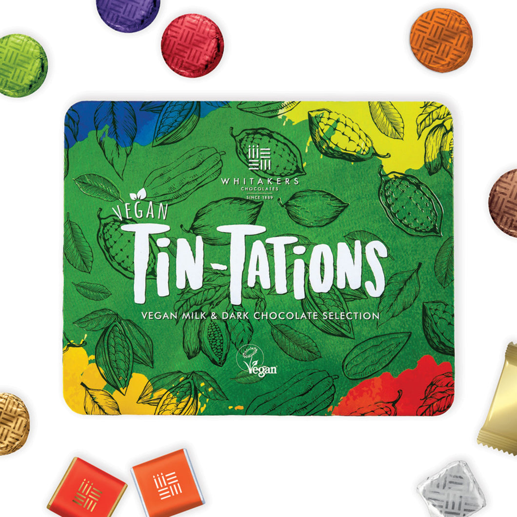 Whitakers Vegan Tin-Tations Milk and Dark Chocolate Selection Tin