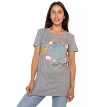 Animal Fan Club Women’s Slim Fit Jersey Tee - Melange Grey Viva! Shop