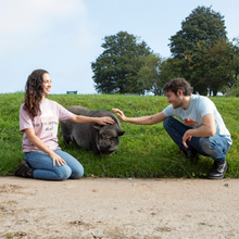 Vegan For The Animals Unisex / Men’s Classic Jersey Tee - Pig- Purple Rose Viva! Shop