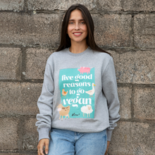 Five Good Reasons To Go Vegan Classic Unisex Sweatshirt - Melange Grey Viva! Shop