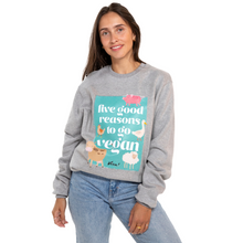 Five Good Reasons To Go Vegan Classic Unisex Sweatshirt - Melange Grey Viva! Shop