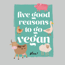 Five Good Reasons To Go Vegan Unisex Classic Jersey Tee - Light Grey Viva! Shop