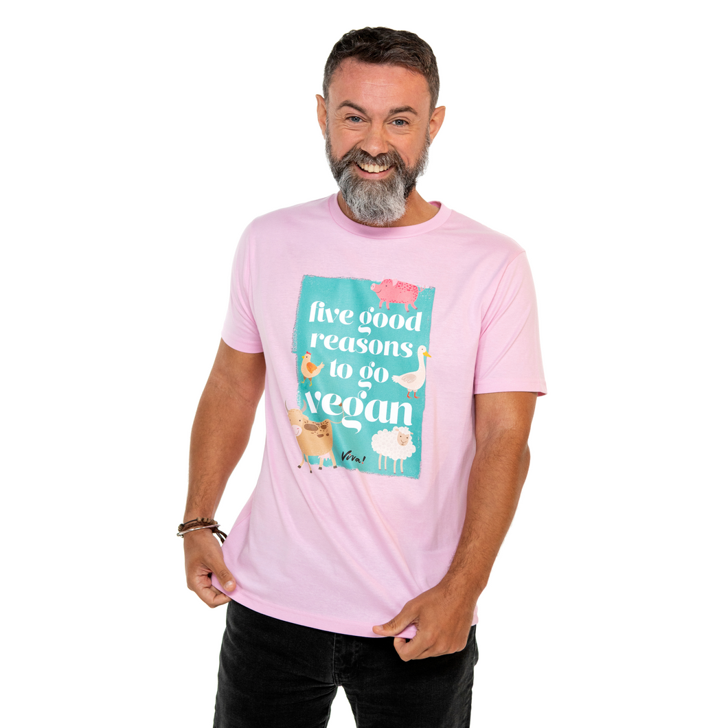 Five Good Reasons To Go Vegan Unisex Classic Jersey Tee - Sweet Lilac Viva! Shop