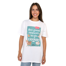 Five Good Reasons To Go Vegan Unisex Classic Jersey Tee - White Viva! Shop