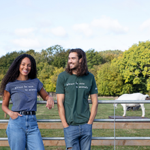 Please Be Nice Men's / Unisex Jersey Tee- Stone Wash Green Viva! Shop