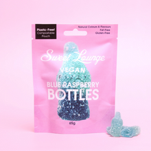 Sweet Lounge Vegan Fizzy Blue Raspberry Bottles Pouch 65g Viva! Shop