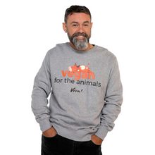 Vegan For The Animals Unisex Sweatshirt - Cow- Melange Grey Viva! Shop