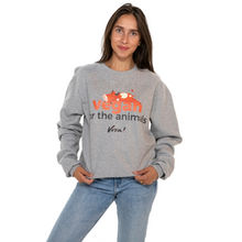 Vegan For The Animals Unisex Sweatshirt - Cow- Melange Grey Viva! Shop