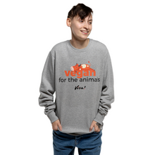 Vegan For The Animals Unisex Sweatshirt - Cow- Melange Grey Viva! Shop