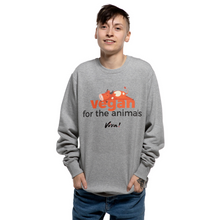 Vegan For The Animals Unisex Sweatshirt - Cow- Melange Grey Viva! Shop