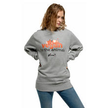 Vegan For The Animals Unisex Sweatshirt - Cow- Melange Grey Viva! Shop