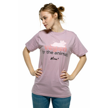 Vegan For The Animals Unisex / Men’s Classic Jersey Tee - Pig- Purple Rose Viva! Shop