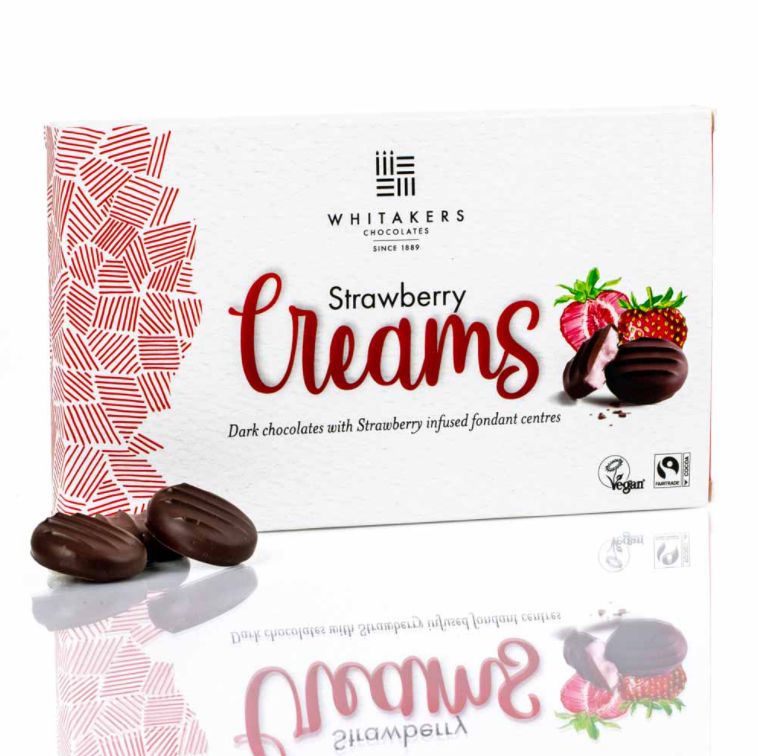 Whitakers Dark Chocolate Strawberry Creams 150g Viva! Shop