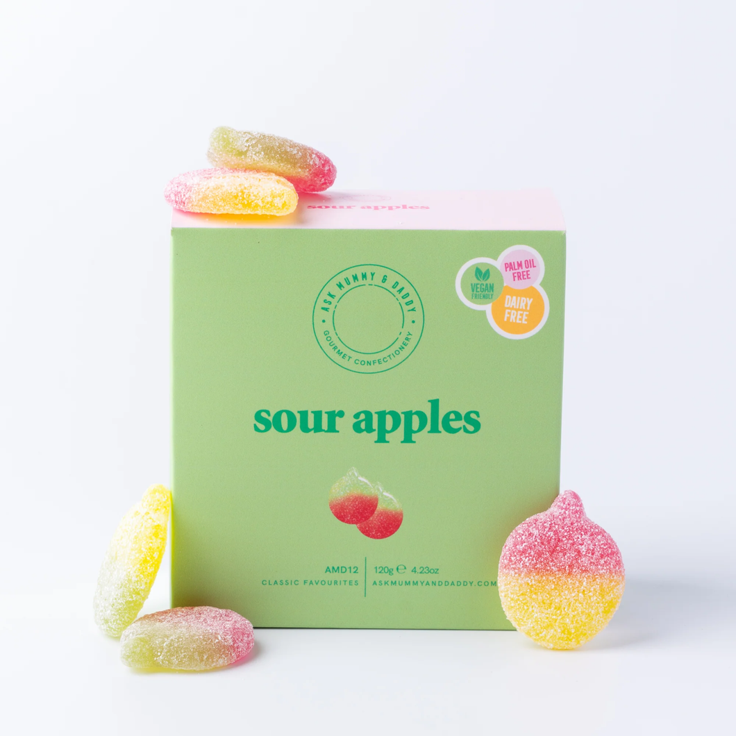 Ask Mummy & Daddy Vegan Fizzy Sour Apples Gift Box 120g