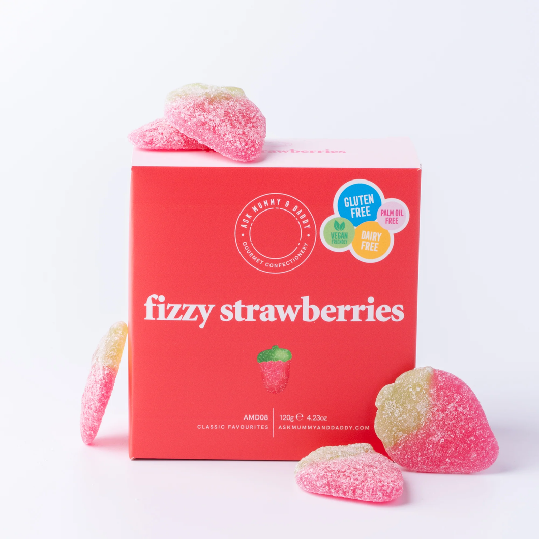 Ask Mummy & Daddy Vegan Fizzy Strawberries Gift Box 120g