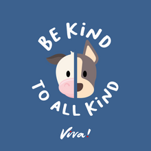 Be Kind To All Kind Face Unisex Jersey Relaxed Fit Tee - Faded Denim
