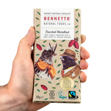 Bennetto Organic Dark Chocolate Toasted Hazelnuts Bar 80g
