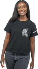 Bold. Brave. Active. Vegan. Women's Boxy Crop Tee - Black