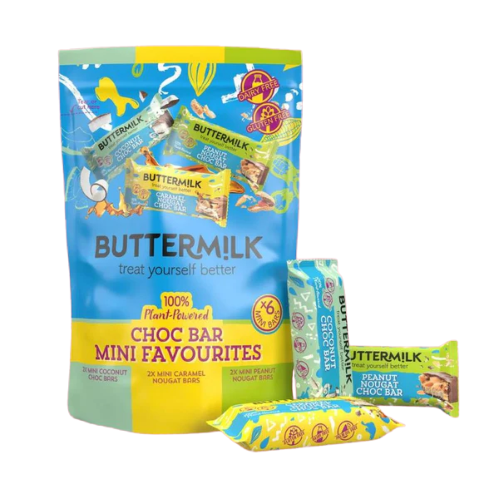 Buttermilk Plant-Powered Mini Chocolate Bars Selection Pack 6 x 25g ...