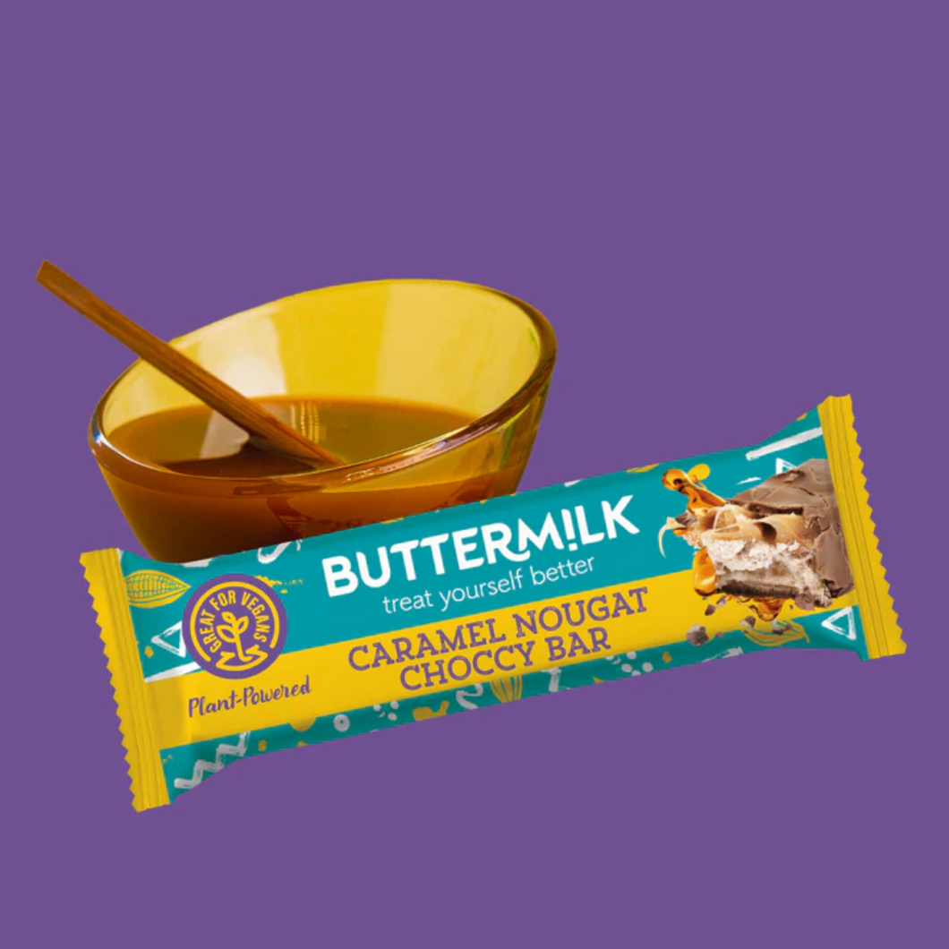 Buttermilk Plant-Powered Caramel Nougat Bar 50g Viva! Shop