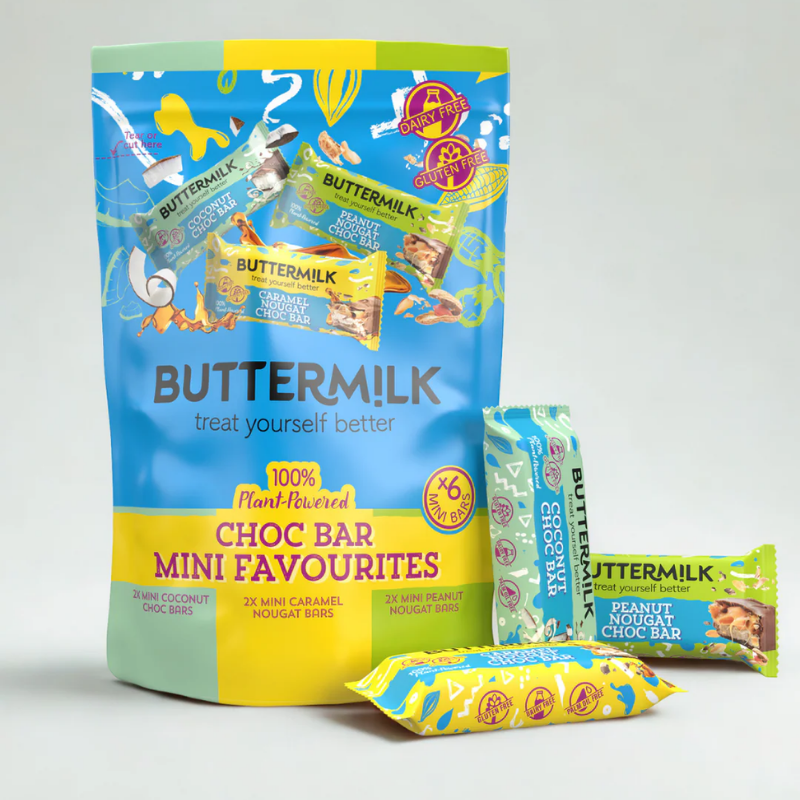 Buttermilk Plant-Powered Mini Chocolate Bars Selection Pack 6 x 25g