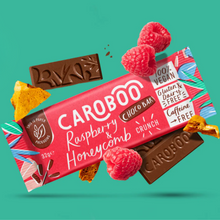 Caroboo Raspberry & Honeycomb Crunch Carob Chocolate Bar 32g