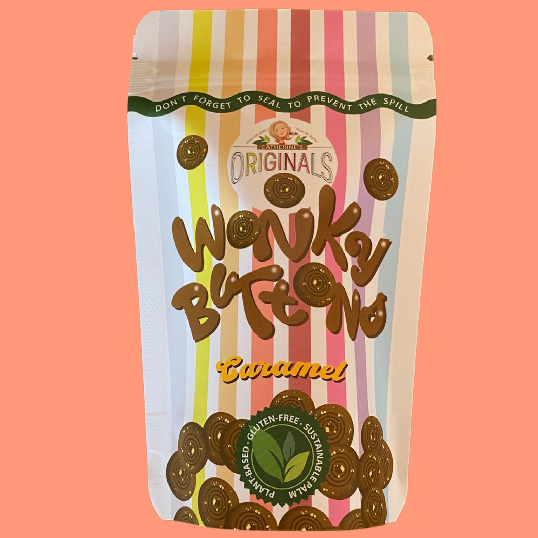 Catherine's Vegan Filled Caramel Milk Chocolate Wonky Buttons 100g