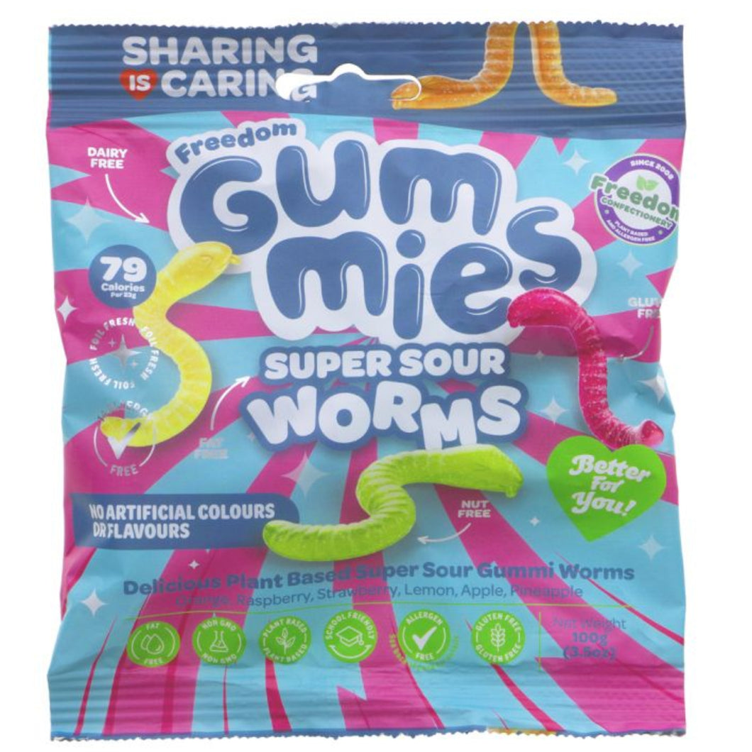 Freedom Confectionery Super Sour Gummy Worms 100g