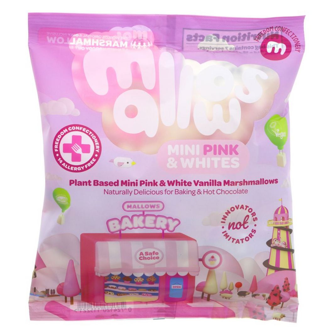 Freedom Mallows Mini Pink & White Vanilla Marshmallows 105g Viva! Shop