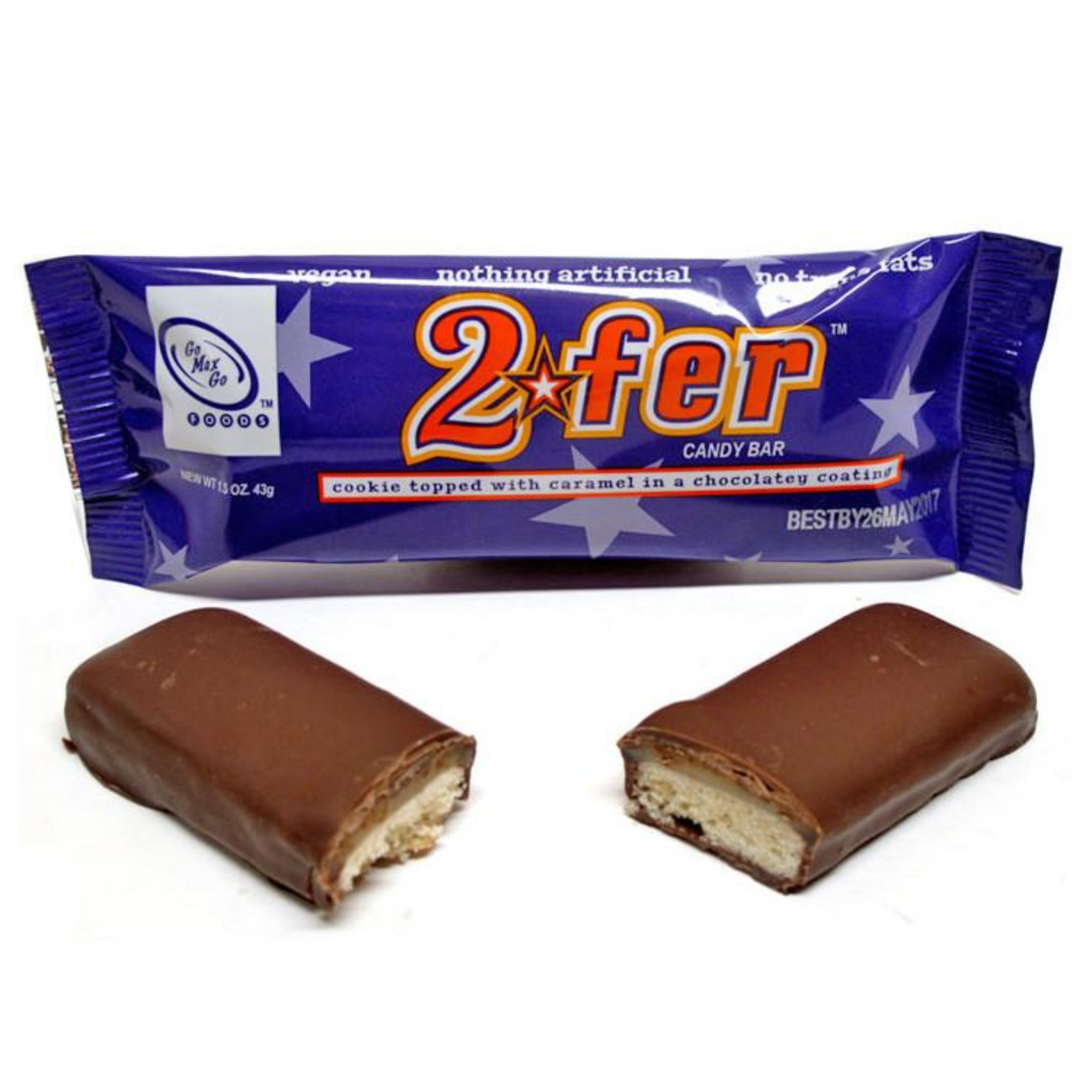 Go Max Go 2fer Vegan Chocolate Coated Biscuit & Caramel Candy Bar 43g ...