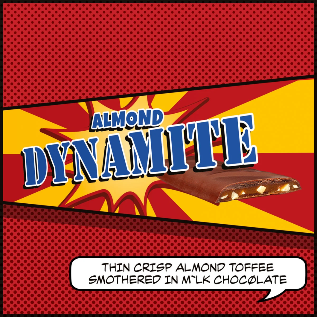 Jeavons Dynamite Thin Crisp Almond Toffee Milk Chocolate Bar 37g