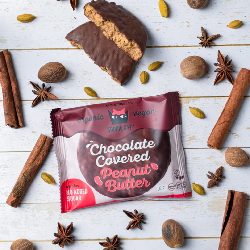 Kookie Cat Chocolate-Covered Peanut Butter Cookie 50g
