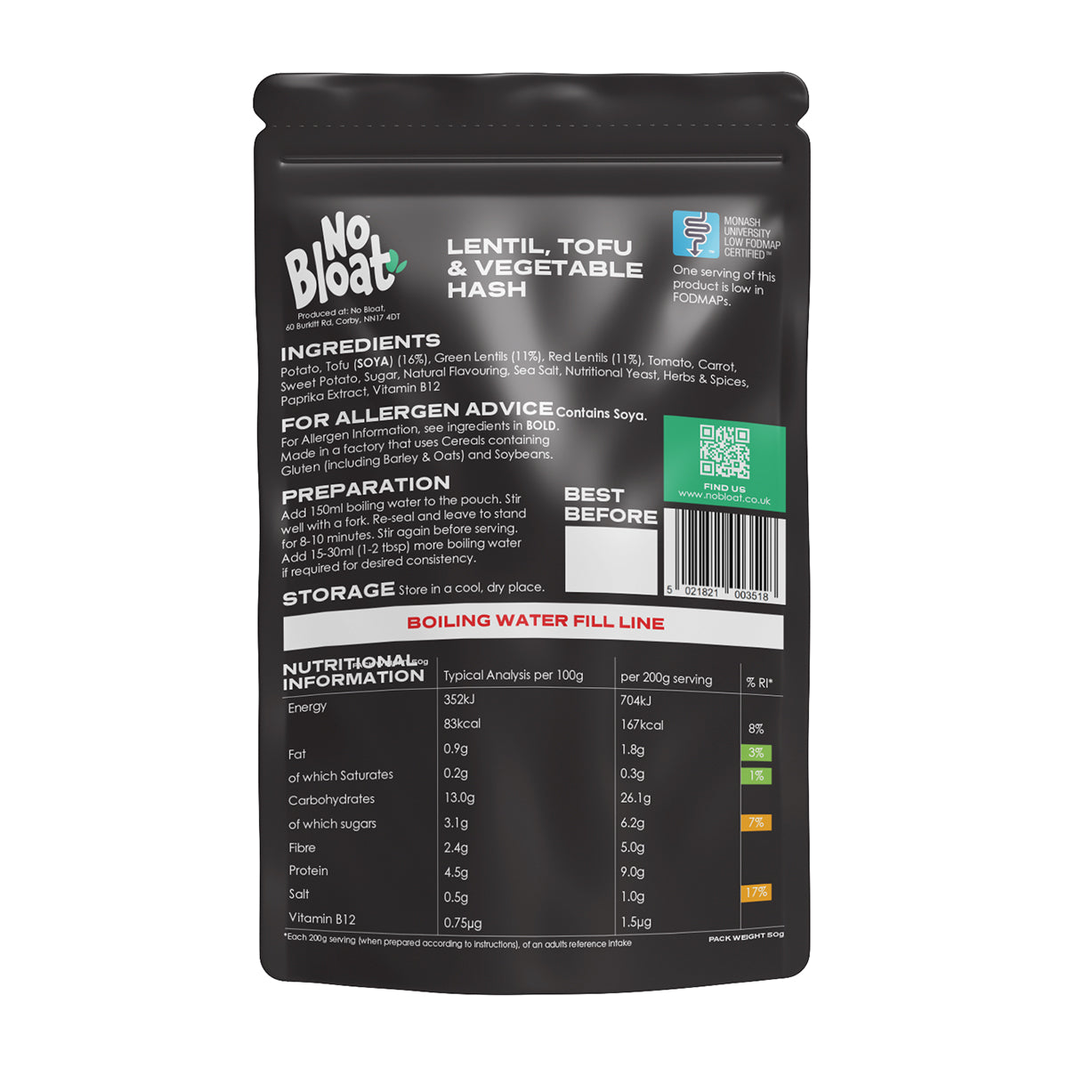 No Bloat Lentil, Tofu & Vegetable Hash 50g – Gifts for Life | Viva!