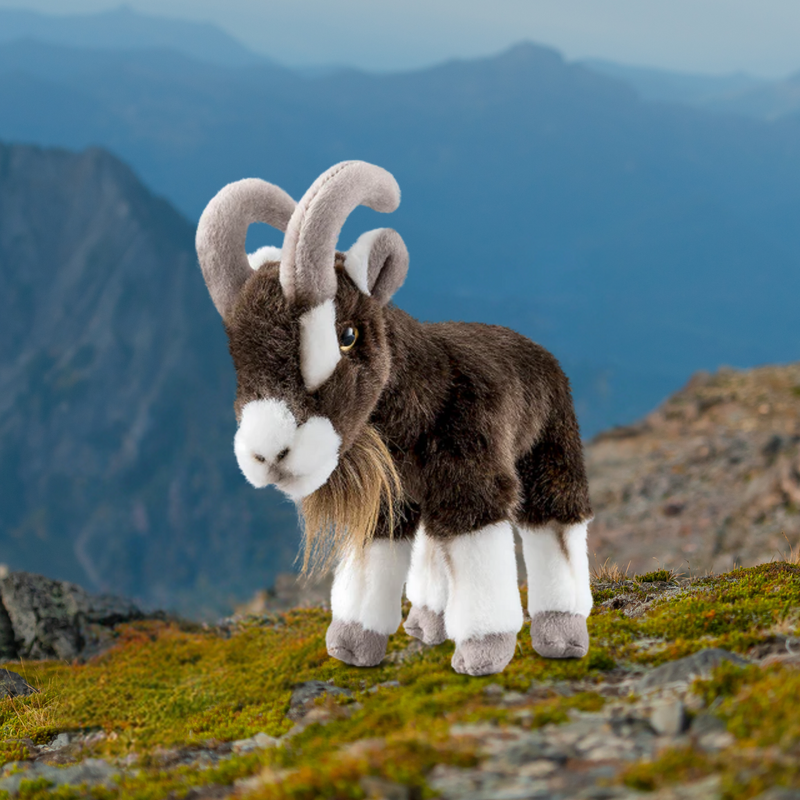 Living Nature Medium Plush Sitting Brown Goat Toy Gifts for Life Viva