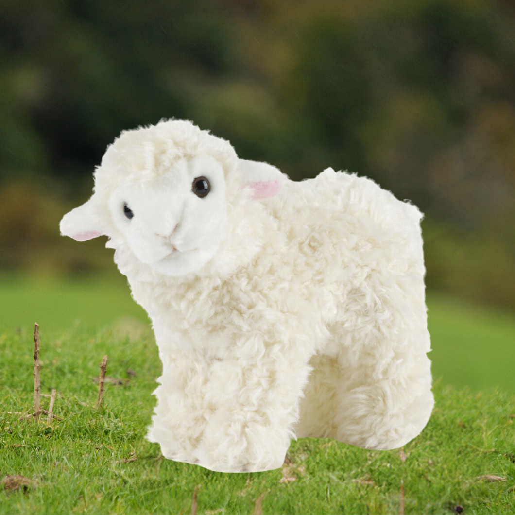 Living Nature Plush Small Standing White Lamb Viva! Shop