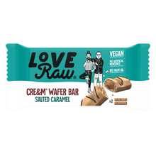 LoveRaw Salted Caramel Chocolate Cre&m Filled Wafer Bars 43g