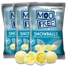 Moo Free White Chocolate Covered Crunchy Snowballs 35g