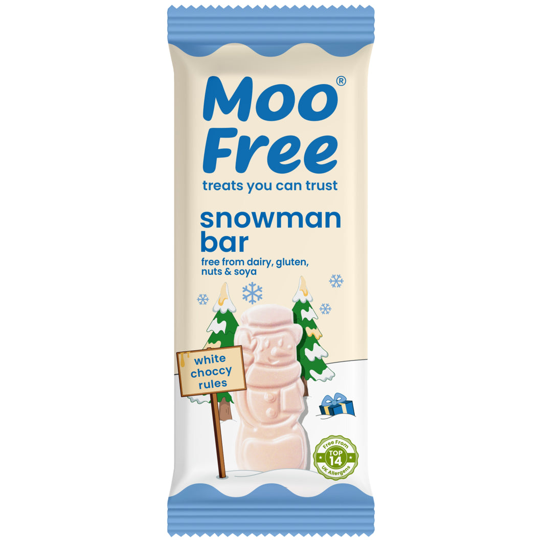 Moo Free White Chocolate Snowman 30g