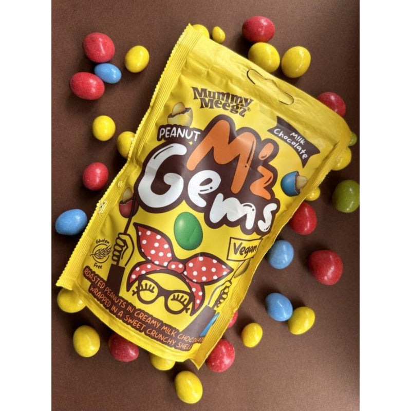 Mummy Meegz Vegan M'z Roasted Peanut in Chocolate Candy Shell Gems