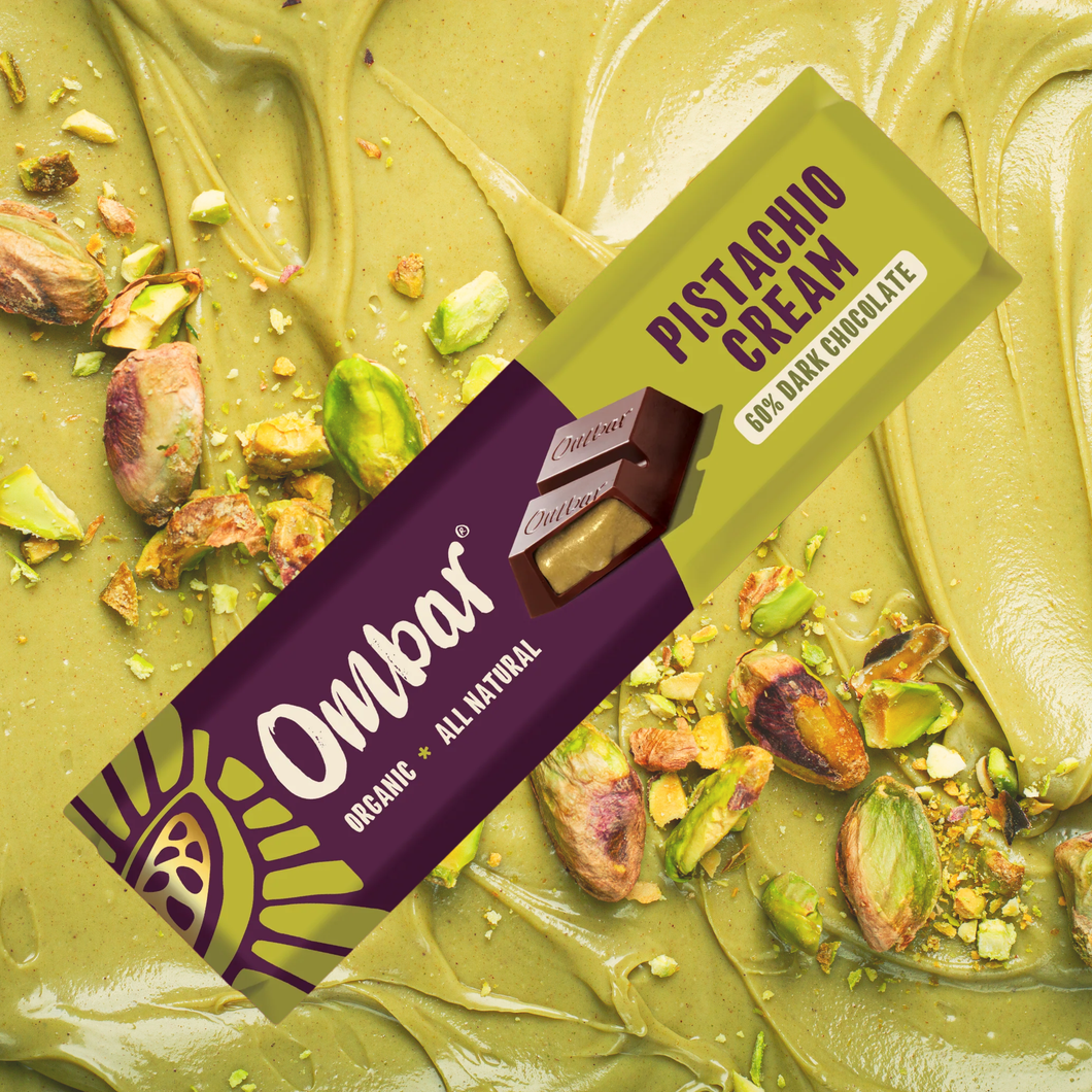 Ombar Dark Chocolate Pistachio Cream Chocolate Bar 42g