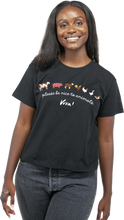 Please Be Nice To Animals Women's Boxy Crop Tee - Black